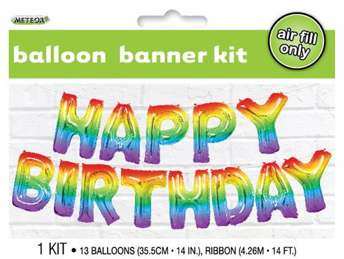 "Happy Birthday" Rainbow 35.5cm (14") Foil Letter Balloon Ki